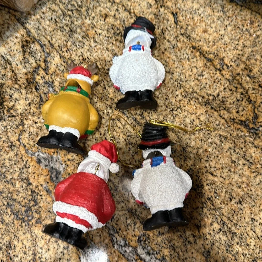 Christmas Tree Ornament Vintage Bubble Santas, Snowman and Reindeers 15 pieces